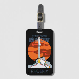 Mars Landing Rocket Luggage Tag