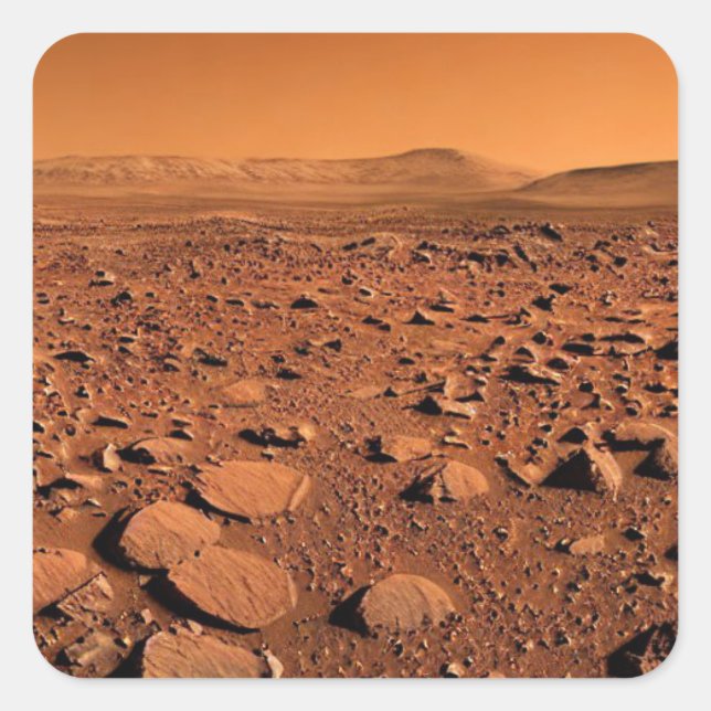 Mars Landscape Square Sticker (Front)