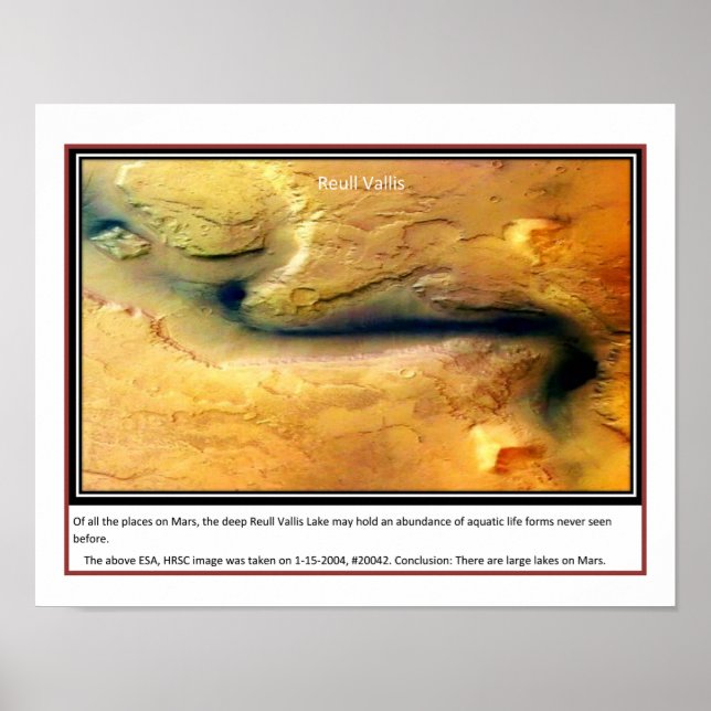 Mars Largest Known Lake Poster (Front)