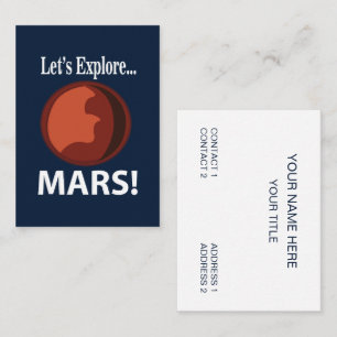 Mars Let's Explore Mars Business Card
