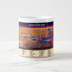 Mars Marineris Map Large Coffee Mug