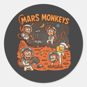 Mars Monkeys funny animal Classic Round Sticker