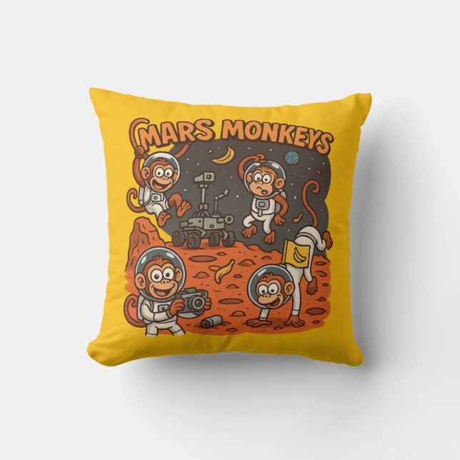 Mars Monkeys funny animal Cushion (Front)