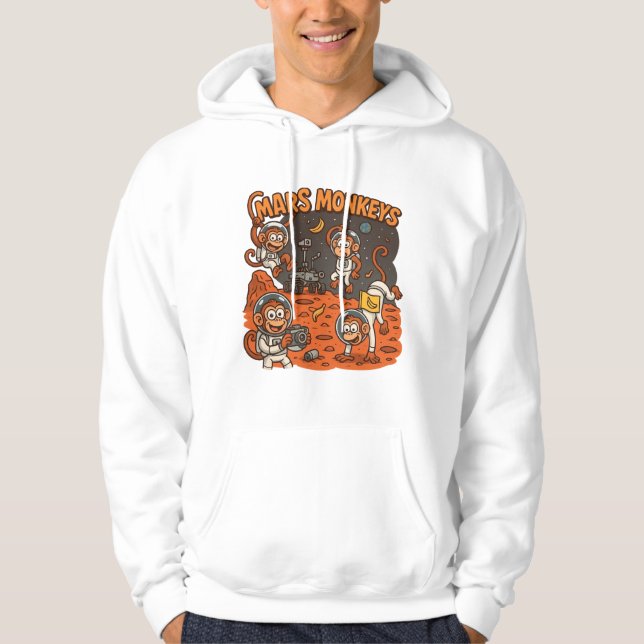 Mars Monkeys funny animal Hoodie (Front)