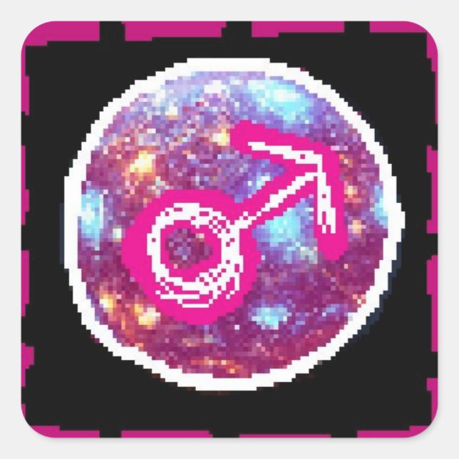 Mars Night Square Sticker (Front)