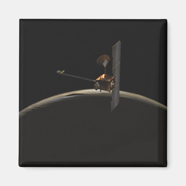 Mars Odyssey spacecraft over martian sunrise Magnet (Front)