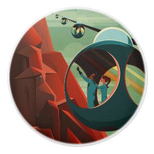 Mars Olympus Mons Highest Volcano Solar System Ceramic Knob