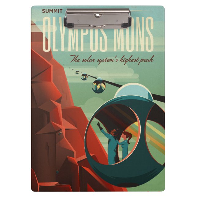 Mars Olympus Mons Highest Volcano Solar System Clipboard (Front)