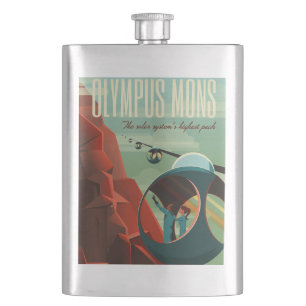 Mars Olympus Mons Highest Volcano Solar System Hip Flask