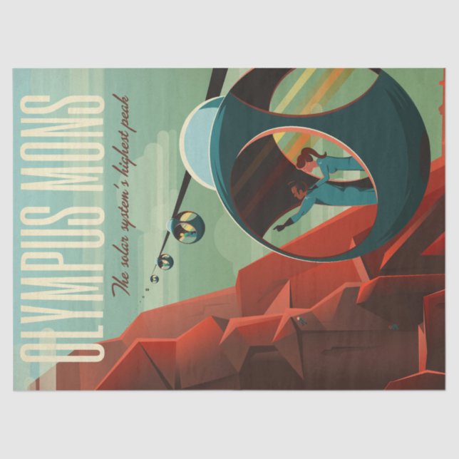 Mars Olympus Mons Highest Volcano Solar System Tissue Paper (Front)