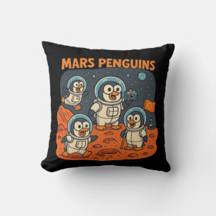 Mars Penguins funny animal space series! Cushion