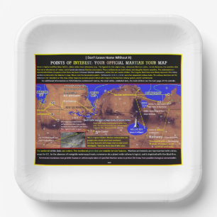 Mars Points Of Interest Paper Plate