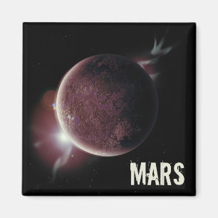 Mars red planet 3d universe space illustration magnet