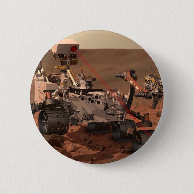 Mars Rover 6 Cm Round Badge (Front)
