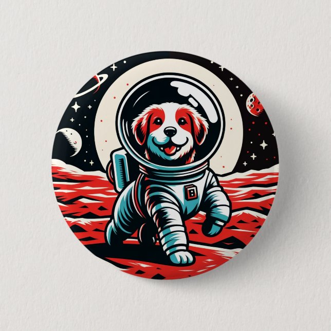 Mars Rover Pup 6 Cm Round Badge (Front)