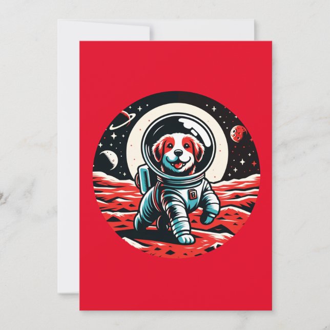 Mars Rover Pup Holiday Card (Front)