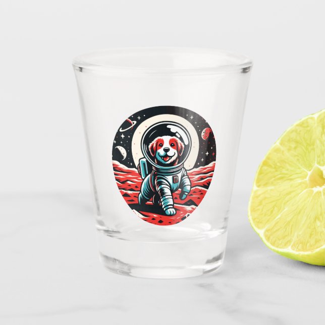 Mars Rover Pup Shot Glass (Front)