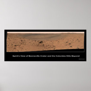 Mars Rover Spirit's Destination:  Columbia Hills Poster