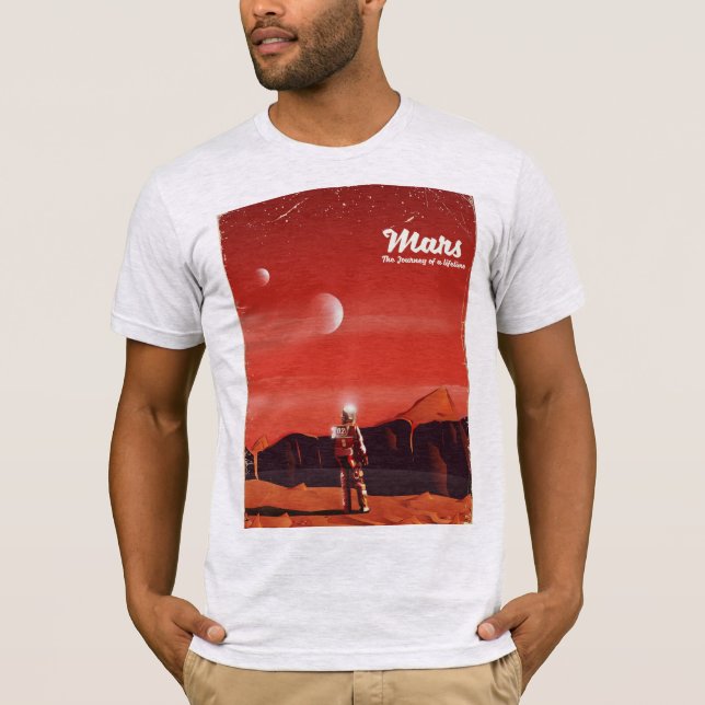Mars Science fiction vintage travel poster T-Shirt (Front)