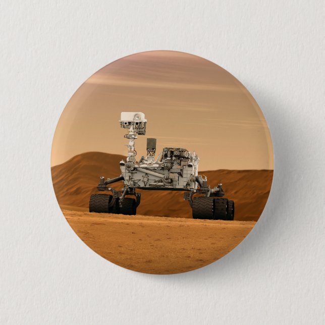 Mars Science Laboratory Curiosity Rover. 2 6 Cm Round Badge (Front)