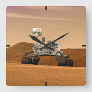 Mars Science Laboratory Curiosity Rover. 2 Square Wall Clock