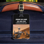 Mars Science Laboratory Curiosity Rover. Luggage Tag<br><div class="desc">Artist concept of Mars Science Laboratory Curiosity rover, a mobile robot for investigating Mars' past or present ability to sustain microbial life. In this picture, the rover examines a rock on Mars with a set of tools at the end of the rover's arm, which extends about 7 feet. Two instruments...</div>