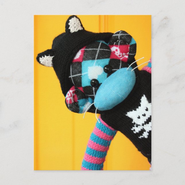 Mars Sock Monkey Post Card - Kit-Kat (Front)