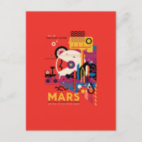Mars Travel Poster, Tourist, Planet, Astronomy