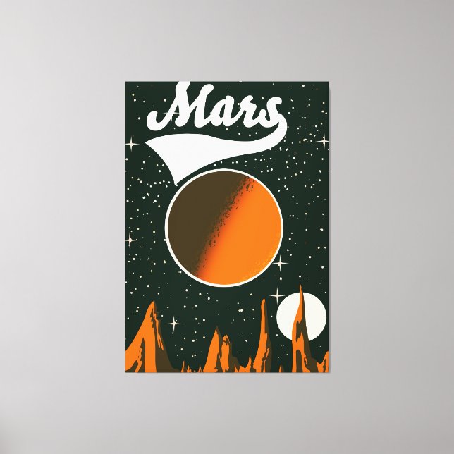 Mars vintage space art canvas print (Front)