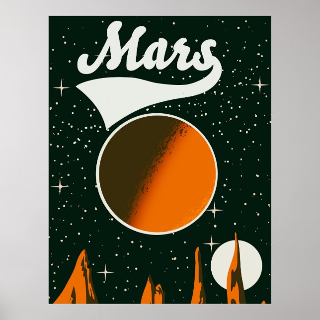 Mars vintage space art poster (Front)