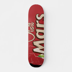 Mars Vintage Travel Poster Skateboard