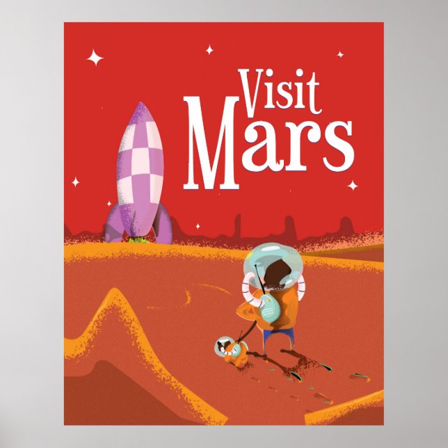 Mars Voyage vintage travel poster (Front)