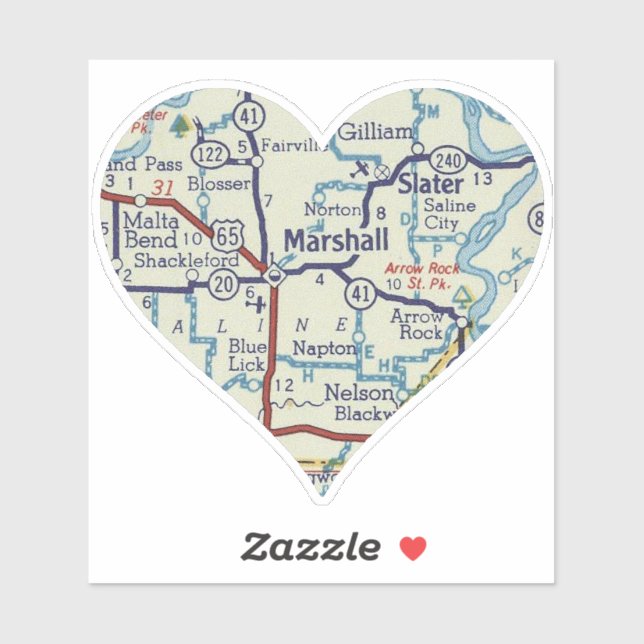 Marsahall MO Retro Map (Sheet)