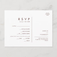 Marsala Autumn Floral Blush Menu Choice RSVP Card