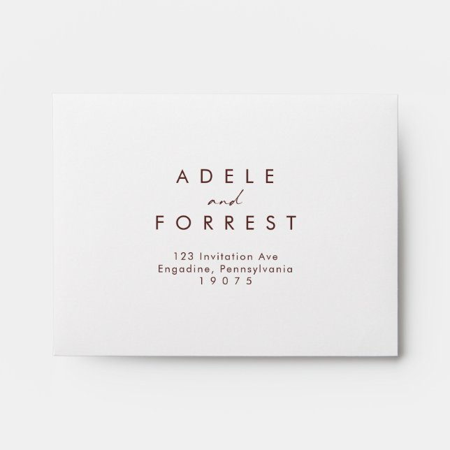 Marsala Autumn Floral Self Addressed RSVP Envelope (Front)