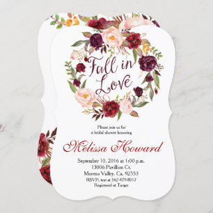 Marsala Bridal Shower Fall invitation