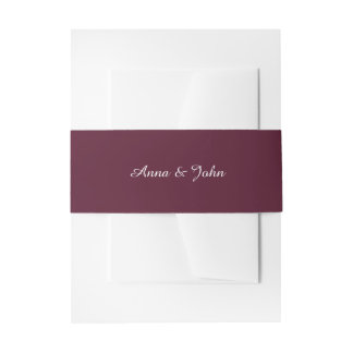 Marsala Burgundy Belly Bands Invitation Belly Band