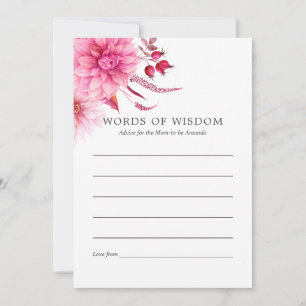 Marsala - Burgundy & Blush Autumn Fall Baby Advice Card