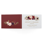 Marsala Burgundy Floral Autumn Wedding Guest Book