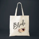 Marsala burgundy Floral bride Tote Bag<br><div class="desc">Check out over 100 popular styles of wedding tote bags from the "Wedding Tote Bags" collection of my shop!</div>