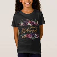 Marsala Burgundy Floral Gold Foil Jr Bridesmaid