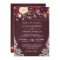 Marsala Burgundy Floral Lace String Lights Wedding