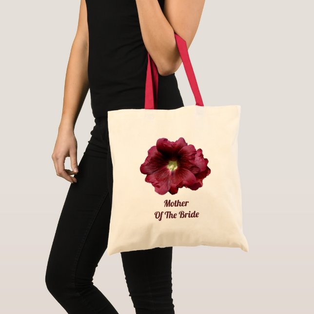 Marsala Burgundy Floral Mother Of The Bride Cute Tote Bag (Front (Product))