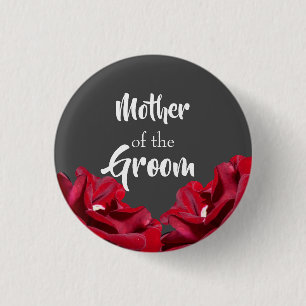 Marsala Burgundy Floral Mother of the Groom Button