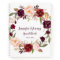 Marsala Burgundy Pink Floral Wreath Guest Book