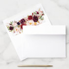 Marsala Burgundy Watercolor Flowers Wedding