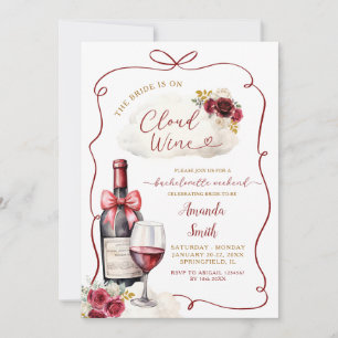 Marsala Cloud Bachelorette Weekend Itinerary Invitation