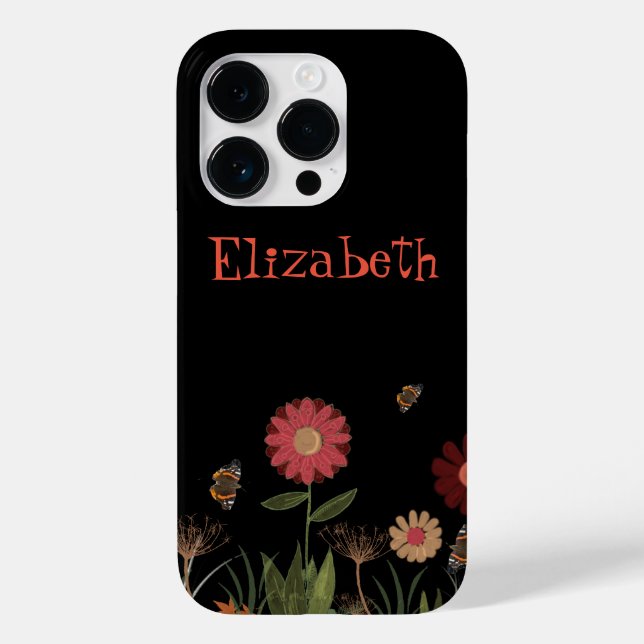 Marsala coloured painted summer meadow Case-Mate iPhone case (Back)