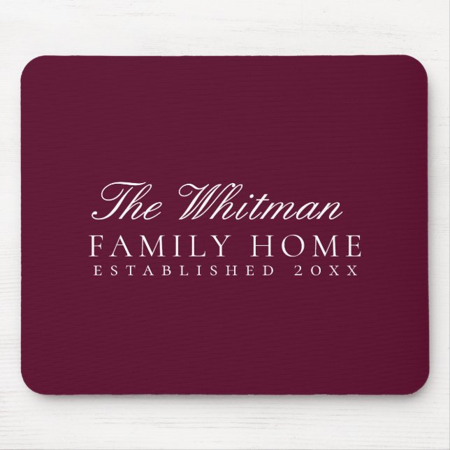 Marsala Family Home Mouse Pad (Front)