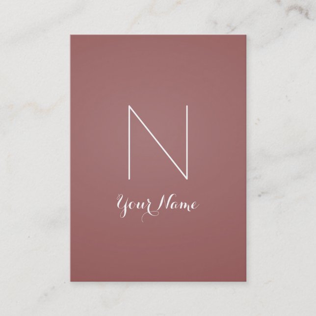 Marsala Fancy Stunning and Monogrammed Business Card (Front)